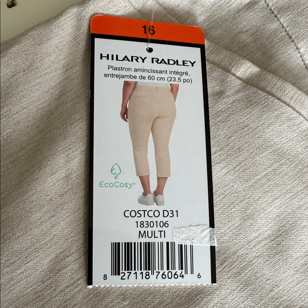 Hilary Radley ladies size 16 Tan Capri business casual NWT pants